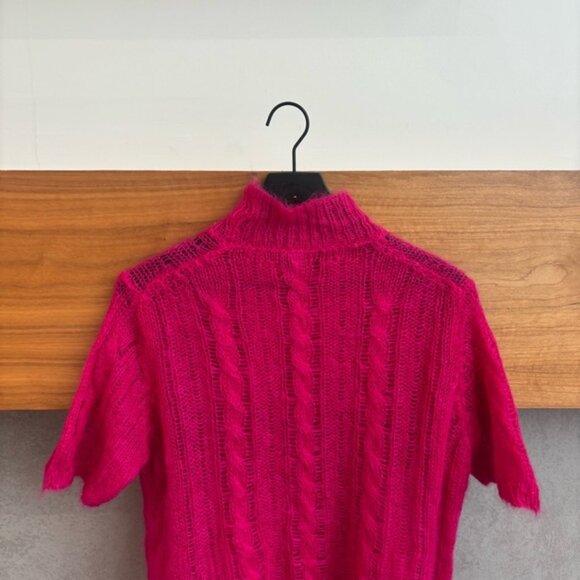 Anthropologie fuchsia mock neck with short sleeves sweater, Size XL - Picture 10 of 11